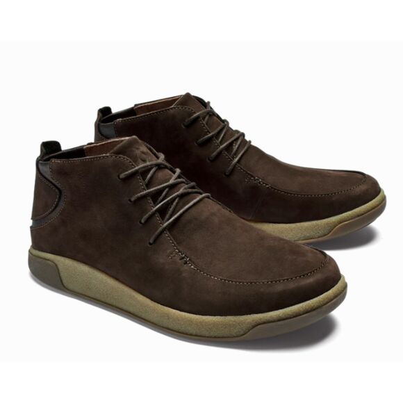 Loli'i Puki by Olukai Chukka Boot 7 Wood Brown Leather Hawaii Waterproof Nubuck - Picture 1 of 6